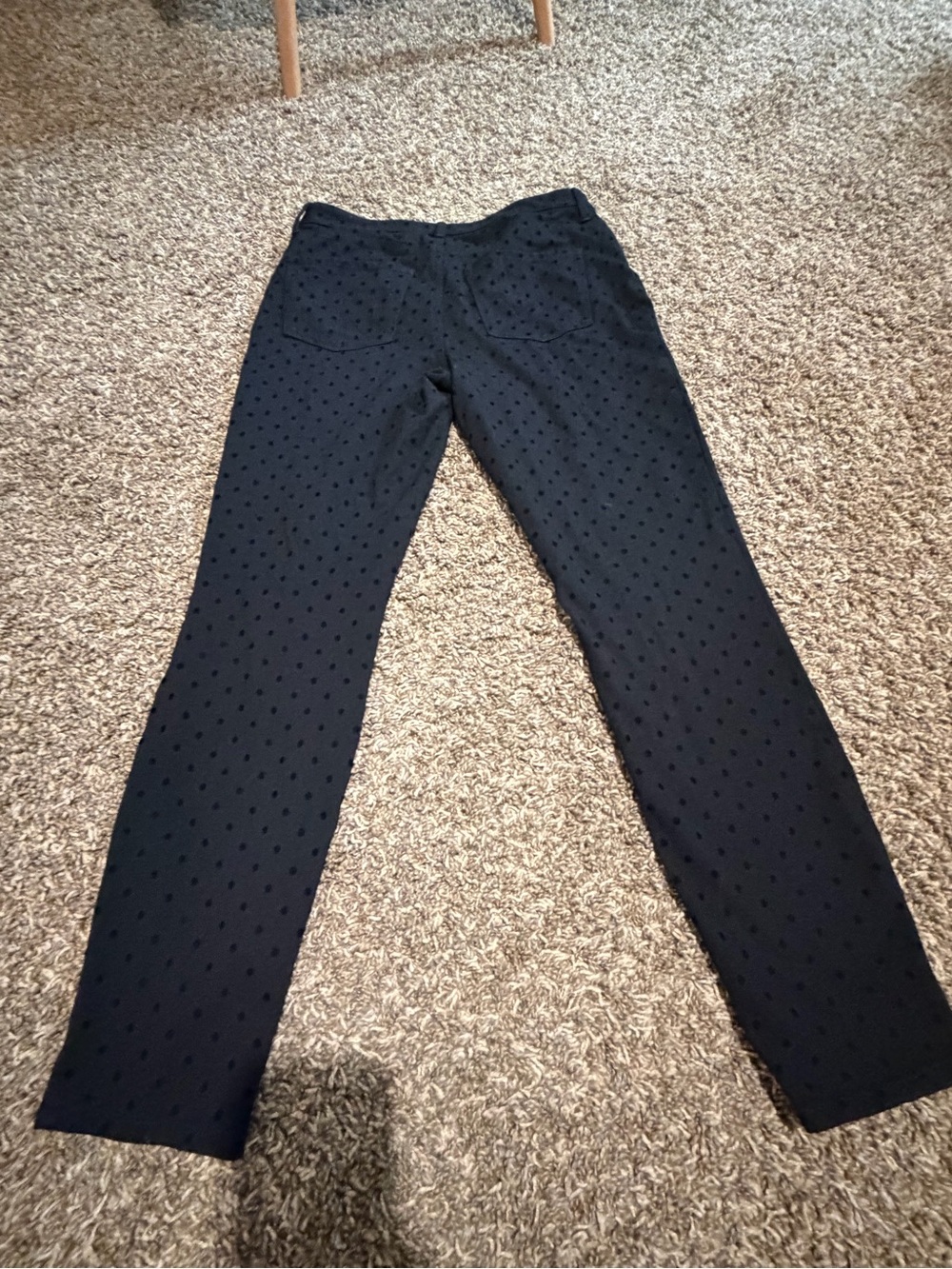 Talbots Black Skinny Pants with Textured Dot Detail - Picture 5 of 8